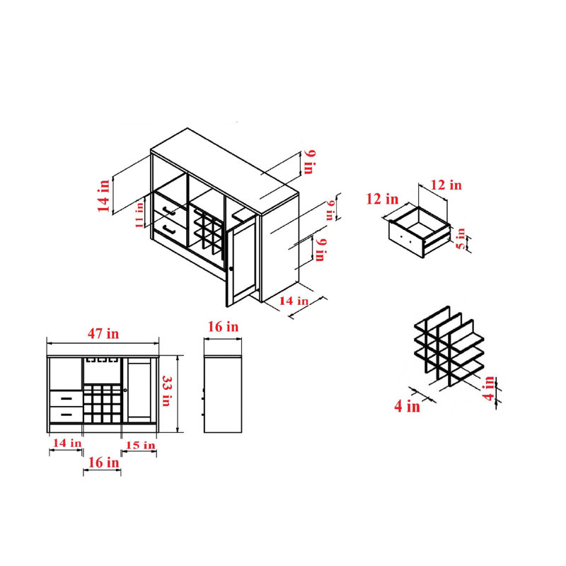 47'' Bar Cabinet