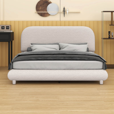 Lit plateforme en tissu d'ameublement Teddy