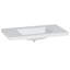 Comptoir de meuble-lavabo en pierre reconstituée blanc 36 po x 22 po avec lavabo rectangulaire intégré et trous de robinet espacés de 8 po