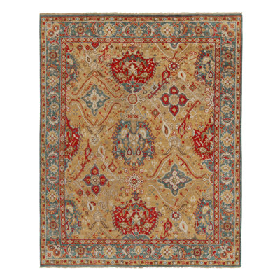 17Th Century Oushak Rug In Brown, Blue And Red Florals By Rug & Kilim