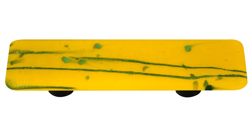Poignée barre 3 po Mardi Gras, Aluminium / vert sur jaune tournesol