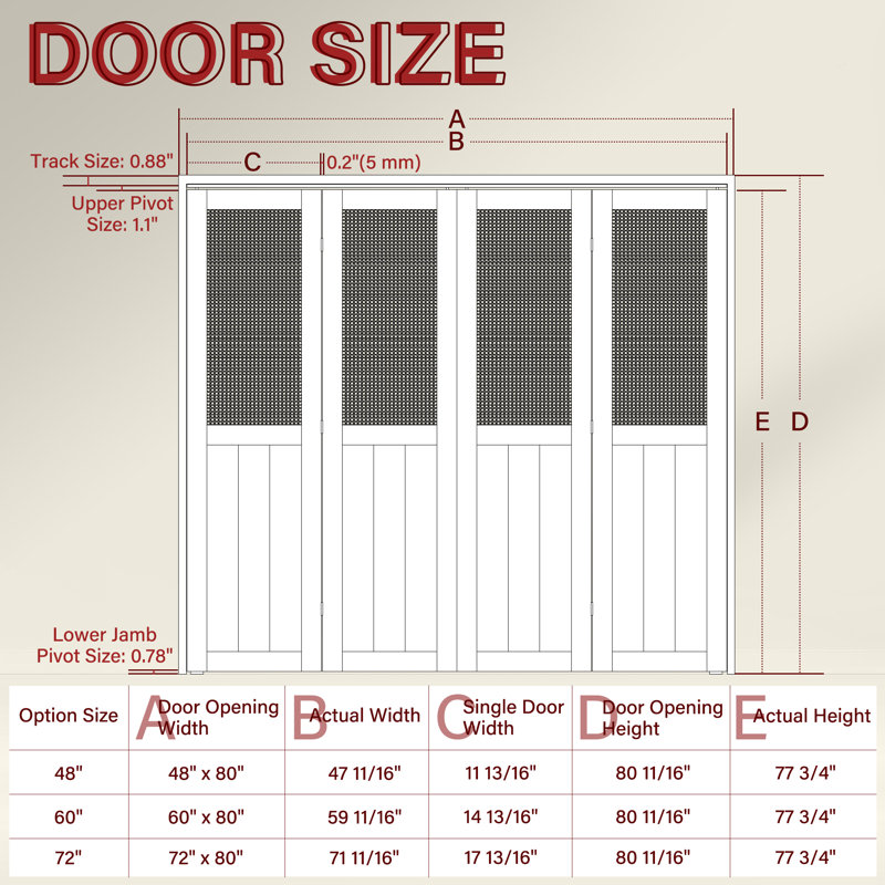 Portes pliantes pliantes 60 po x 80 po en bois manufacturé et imitation rotin, 60" x 80"