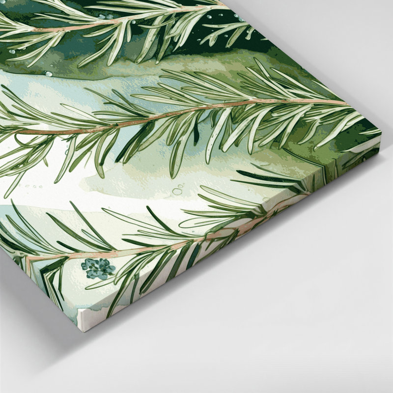 «Botanical Rosemary Beige», art mural sur toile, H 16 po x l 16 po