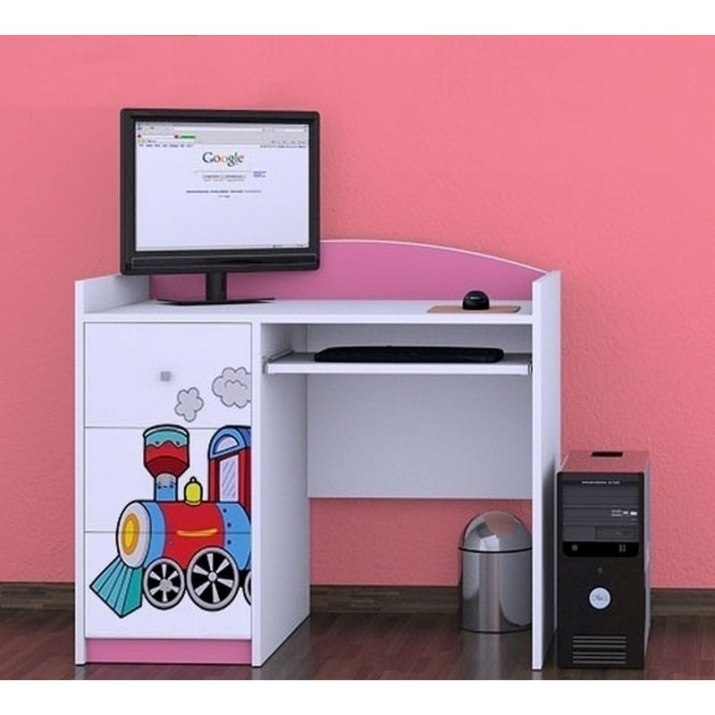 Delaney Super Locomotive 100cm W Computer Desk, Pink