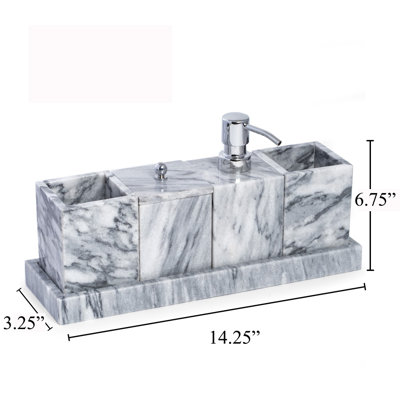Graciela Marble Bathroom Accessory Set