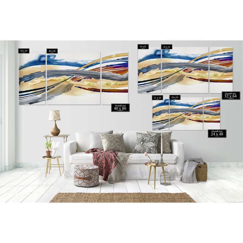 «A Premium Soundwaves II», reproduction d'impression sur toile tendue, H 24 po x l 48 po x P 1,5 po