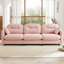 Canapé d'angle modulaire Pink Three avec revêtement en chenille douce, support ergonomique et dossier plissé pour la décoration intérieure. Siège en mousse haute densité.