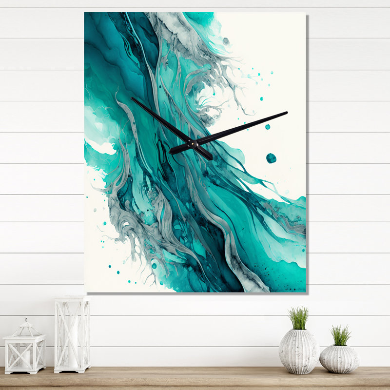 Hidaya - Horloge murale abstraite à encre liquide, Grand