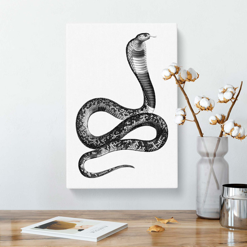 Viper Snake Illustration - Wrapped Canvas Print, 91cm H x 60cm W x 3cm D