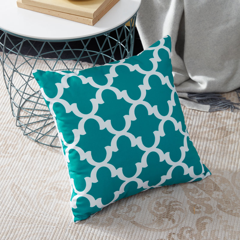Printing Outdoor Square Pillow Cover, 20"L x 20"W, Teal