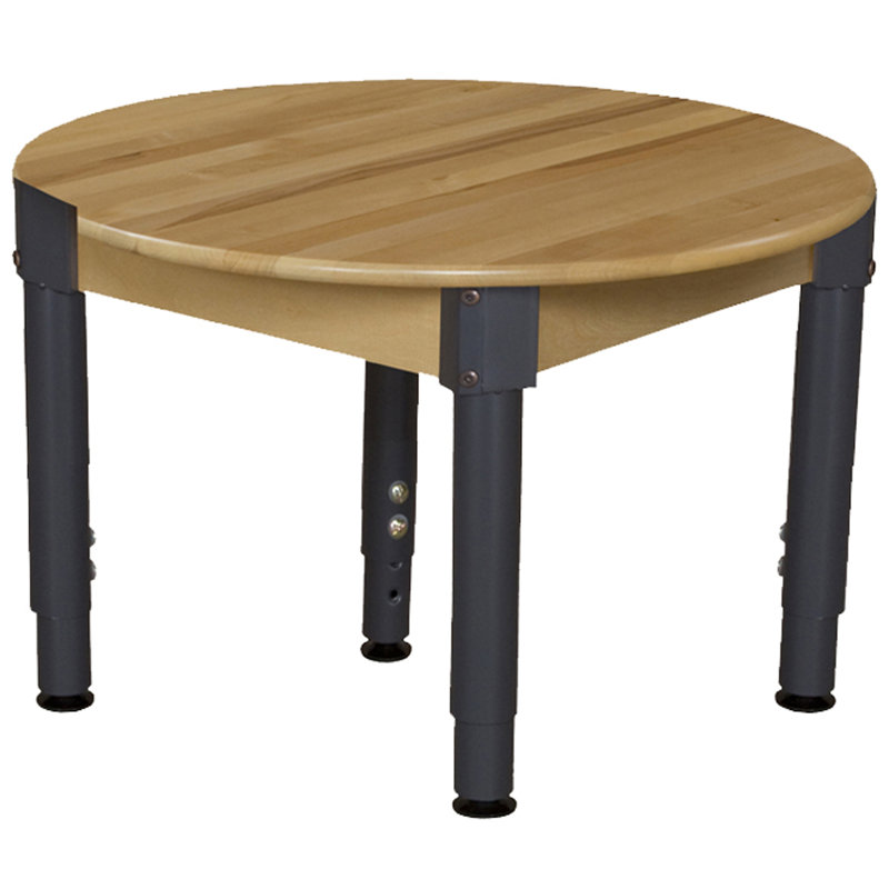 Table d'activité circulaire à hauteur ajustable, L 36 po x l 36 po, Non, 13 po à 18 po