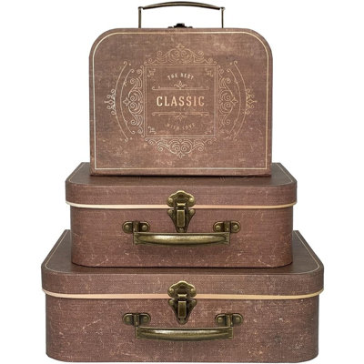 Decorative Box Set Of 3 Decorative Storage Boxes With Lids, Vint...