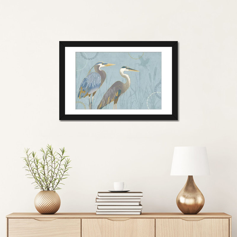 «By The Shore I» par Véronique Charron, reproduction d'art sur toile tendue, Papier d'art encadré noir, Blanc