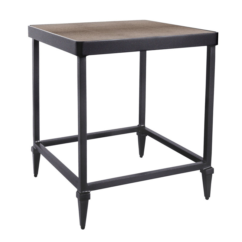 Kensington Outdoor Square Side Table, Canyon Taupe, Graphite