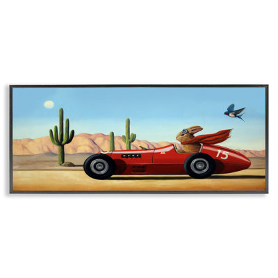 «Race Car Bunny volant Desert Canyon», estampe numérique texturée de Lucia Heffernan_aq-538