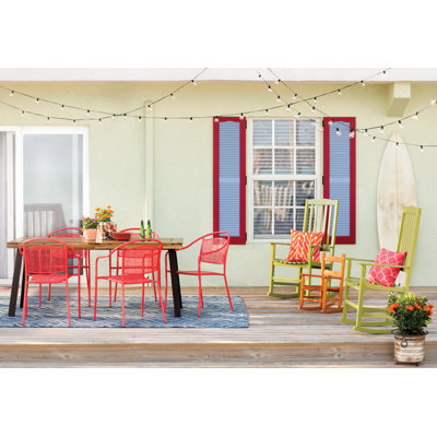 Chanea Curved Back Steel Patio Arm Chair
