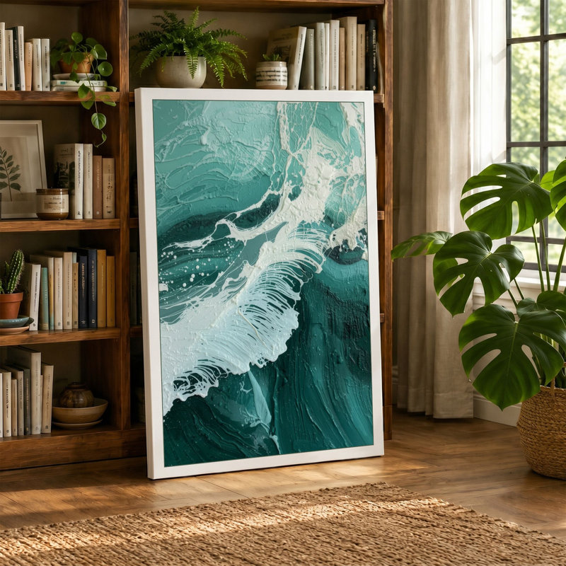 Rhythms Coastal - Wrapped Canvas, 36x24 - 91.4 x 61.0 cm, Taupe Border