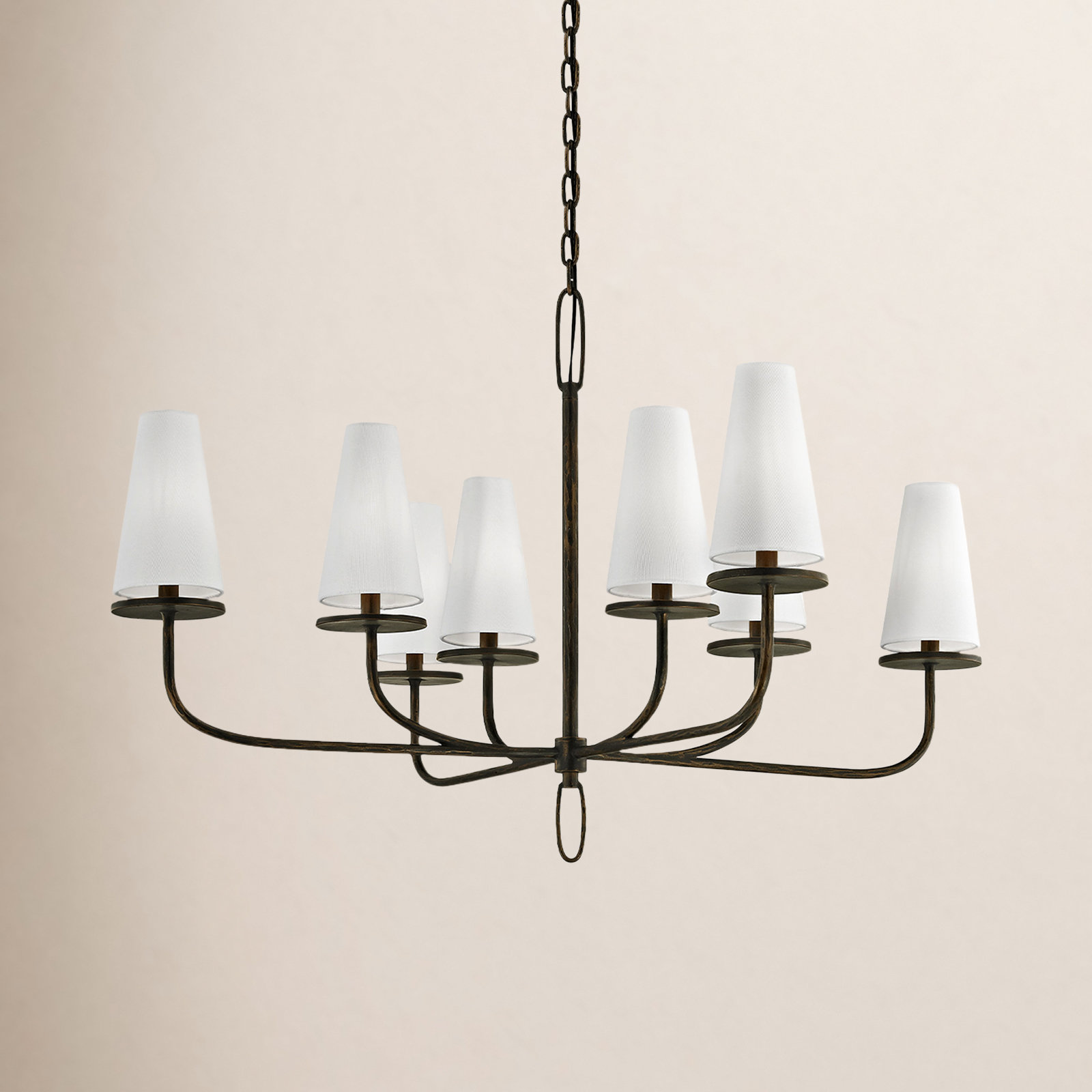 Walling 8 - Light Dimmable Chandelier, Textured Bronze