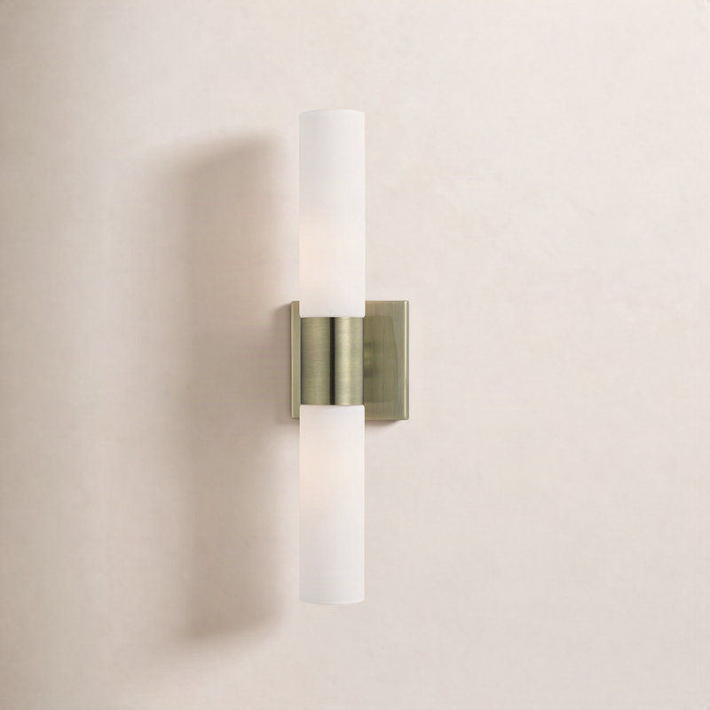 Cailum 2-Light Dimmable Vanity Light, Antique Brass
