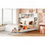 Grand lit en bois avec armoire tout-en-un, tablette et prises, blanc-2036645119