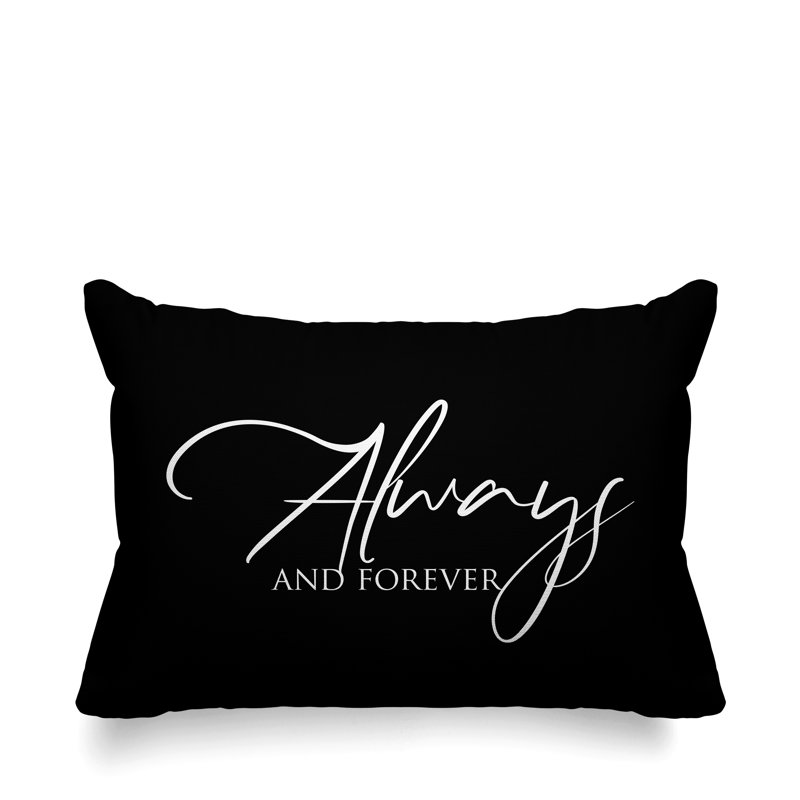 Aspire Always and Forever Outdoor Rectangular Pillow Cover & Insert, Black