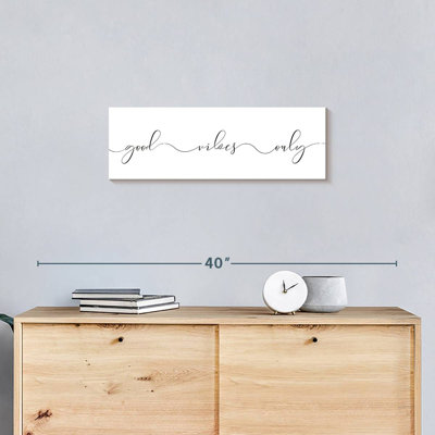 Good Vibes Only Calligraphy Canvas Print