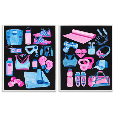  Ensemble de 2 giclées roses et bleues par Melissa Wang