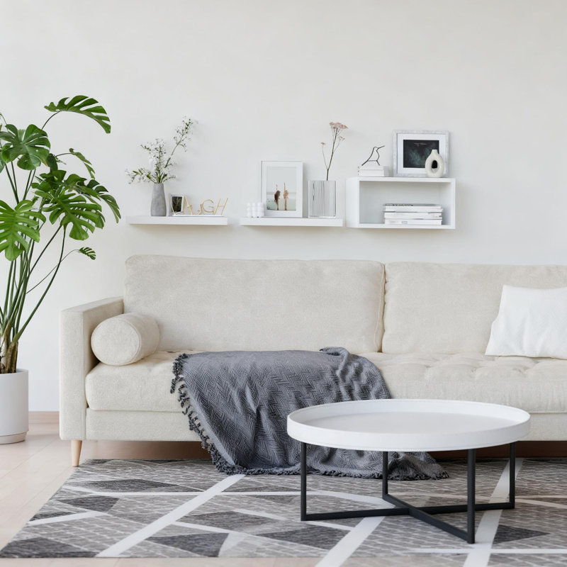 Ensemble de 3 tablettes flottantes, tablettes murales avec supports dissimulés pour l'organisation et la décoration de la salle de bain, de la chambre à coucher, du salon et de la cuisine