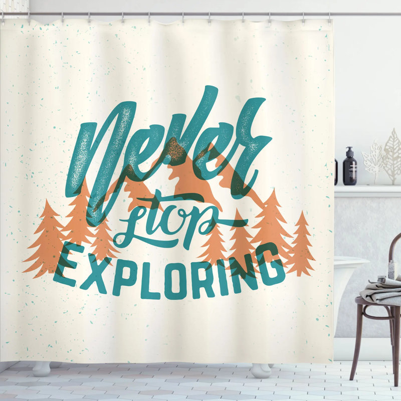 Ensemble de rideau de douche avec crochets explore, H 75 po x l 69 po
