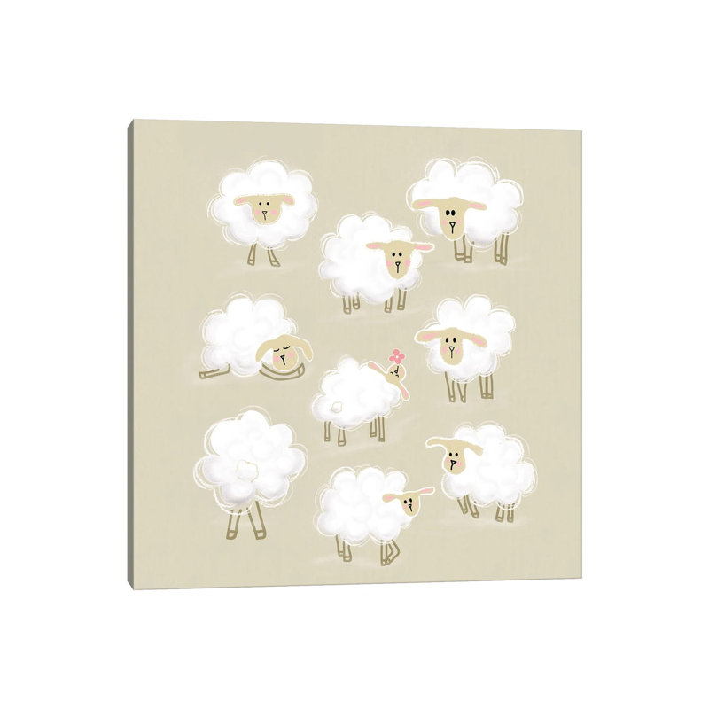 «Herd Of Sheep» par Show Me Mars - impression sur toile tendue, H 12 po x l 12 po x P 0,75 po