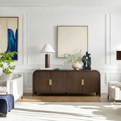 Solid Wood Sideboard with Copper Handles