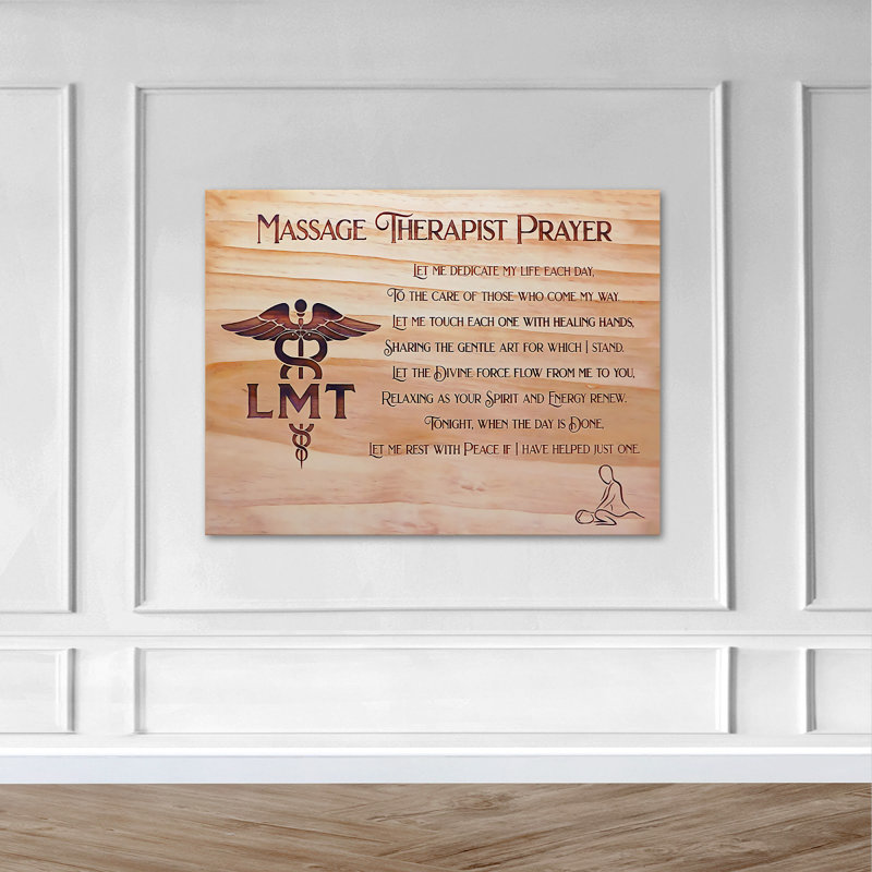«Quotes of Massage Therapist», art textuel sur toile tendue, H 11 po x l 14 po x P 2 po