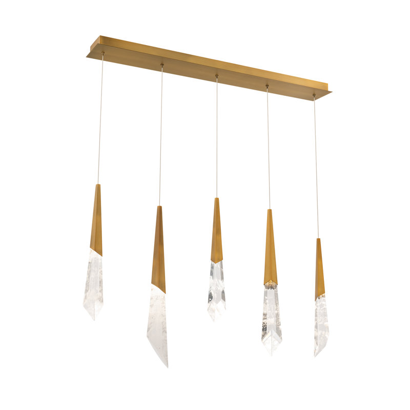 Solitude 5 - Light LED Pendant, Aged Brass