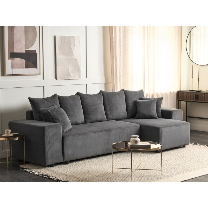 Alyxs Corduroy Sofa Bed, Right Hand Facing, Grey