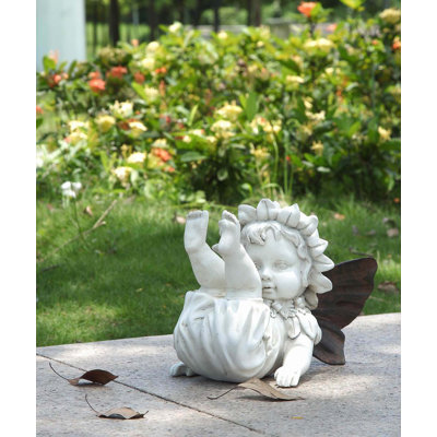 Falling Down Baby Fairy Statue