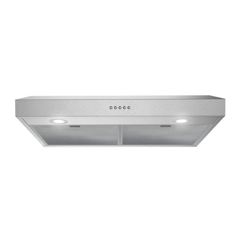 Streamline 30 In. T-1387-1-DL Cassino Ductless Undermount 165 CFM Range Hood In Brushed Stainless Steel With Mesh Filters, Push Button Control, LED Lights