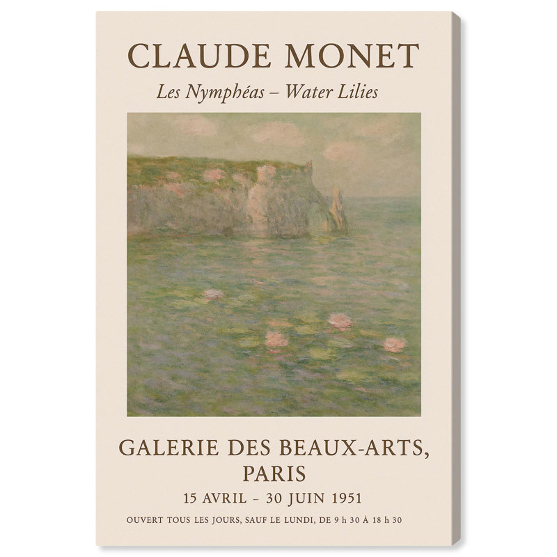 «Water Lilies», affiche d'art rétro sur toile par Art Remedy, H 36 po x l 24 po, Toile tendue avec châssis