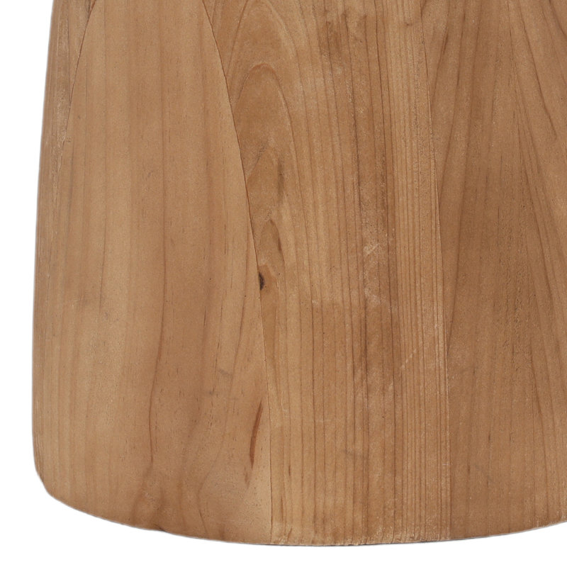 Balak Solid Wood Pedestal End Table, Natural Pine