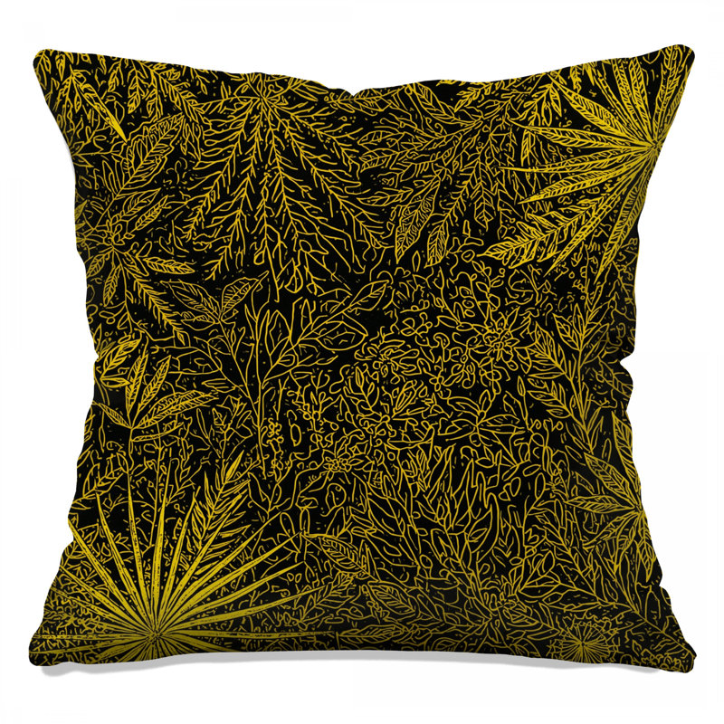 Coussins décoratifs jaunes Yellow Botanical Illustration, 26 po x 26 po