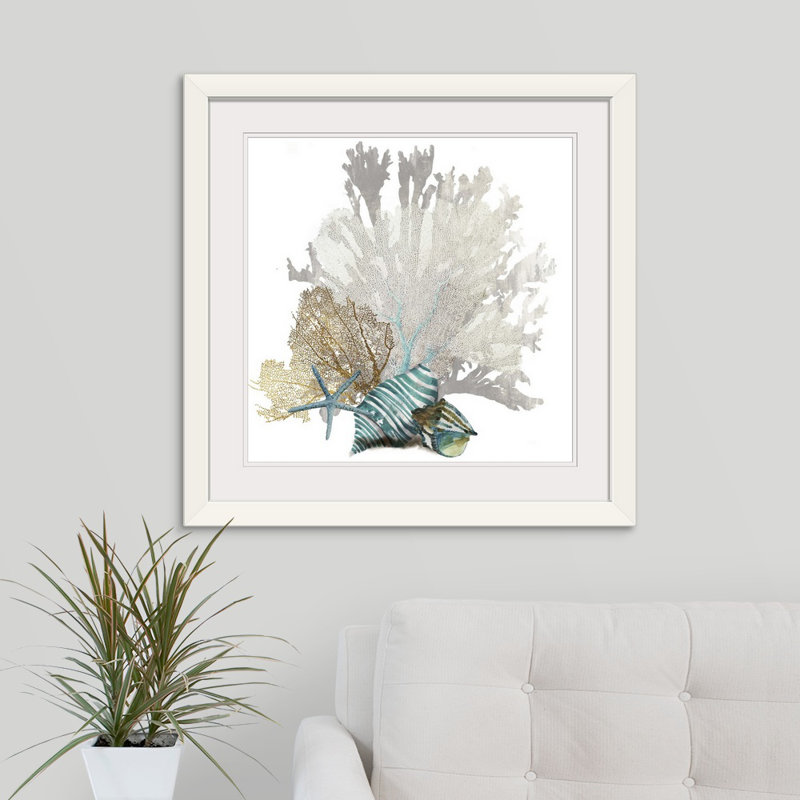 « Coral » par Aimee Wilson - reproduction d'impression sur toile tendue, H 38 po x l 38 po, Impression encadrée, Blanc