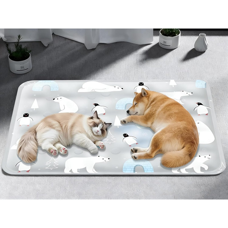 Tapis de refroidissement pour chien 47,2 x 27,6 po 1 pièce Tapis de refroidissement pour chien pliable, Gris