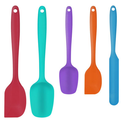 Food Grade Silicone Spatulas Spoons Set Kitchen Utensils For Baking, Cooking, And Mixing High Heat Resistant Rubber Spatula, Non Stick Dishwasher Safe BPA-Free Multicolor