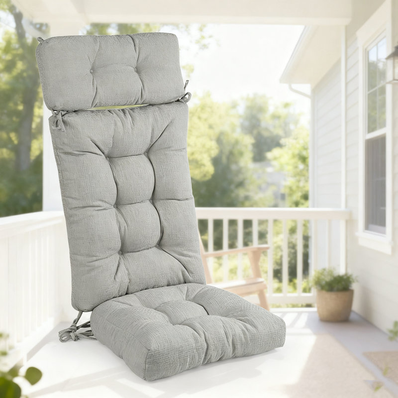 High back rocking chair cushion with anti slip bottom and straps, lumbar pillow, suitable for Adirondack chairs, bedrooms, study rooms, balconies,63 "x 19" x 4"