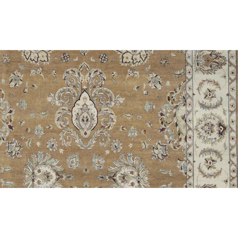 Tapis doré de haute qualité noué à la main