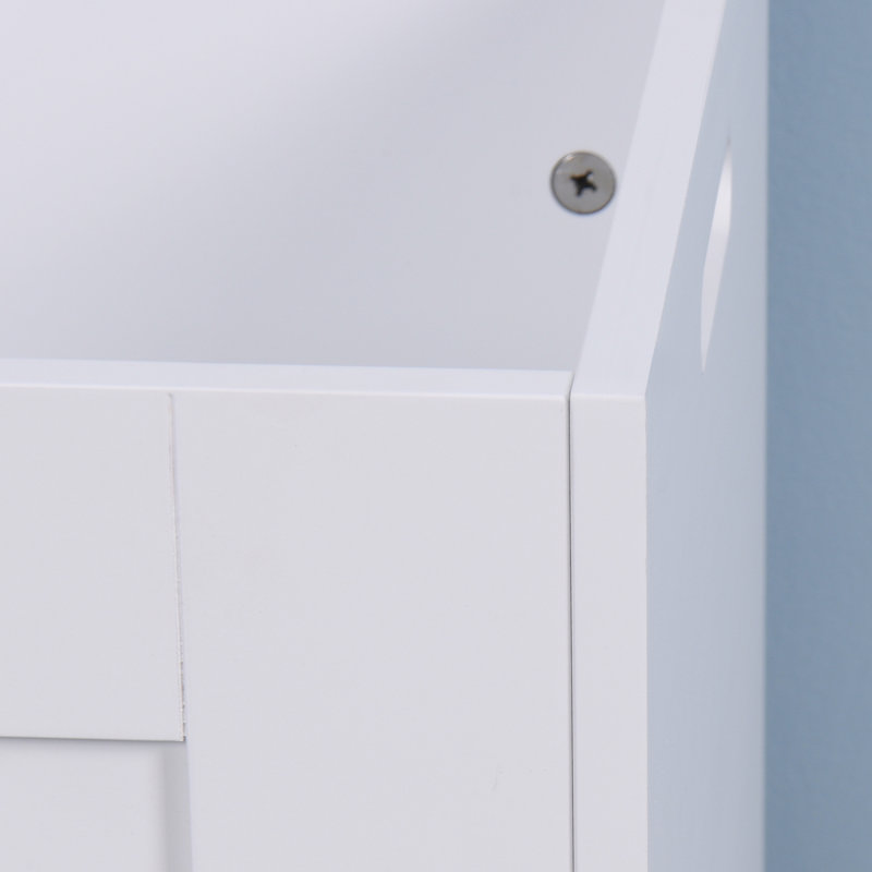 Armoire de rangement blanche avec 2 charnières de sécurité et coffre à jouets en bois