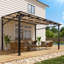 Pergola 10 x 12 pi avec toit incliné, structure de patio à 4 piliers en PC pour le jardin, la cour et la terrasse