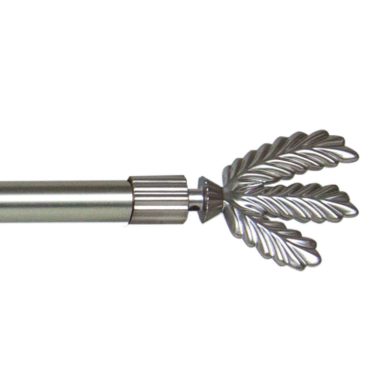 Tringle à rideaux simple réglable 0,44 "Addiena, 28" - 48", Nickel satiné