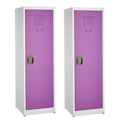 Casier pour enfant à 1 porte avec serrure à clé à 1 porte H 48 po x l 15 po - Rangement pour les écoles, la salle de sport, la maison - Comprend une tablette, des crochets, une ventilation et un porte-carte - Assemblage facile