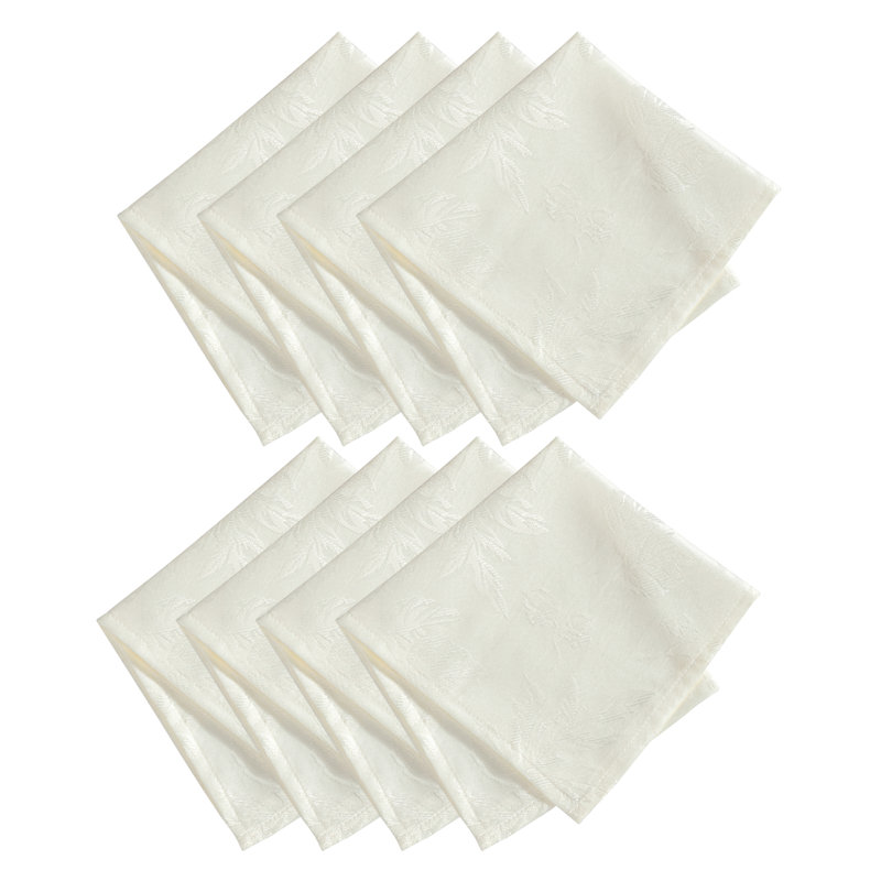 Rhone Polyester Floral Square Napkin, Ivory