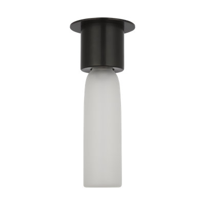 Kelly Wearstler Volver 1-light Small Ceiling Flush Mount in Bronze with Clear Etched Glass shade